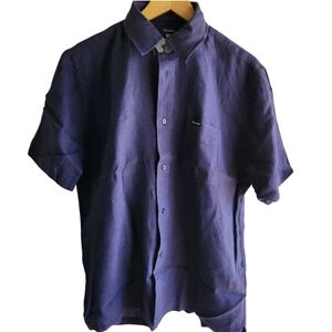 Faconnable Classique Short Sleeve Mens Navy Blue Size Medium